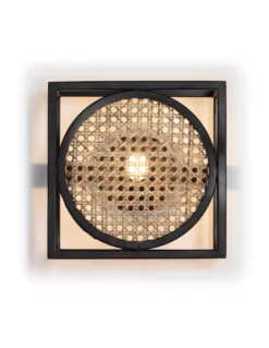 Applique Carrée Noire Et Cannage De Rotin, Thai Natura -Deco En Ligne Soldes applique carree noire et cannage de rotin thai natura 1