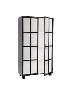 Armoire Vitrée Isabel Noire, Bloomingville -Deco En Ligne Soldes armoire vitree isabel noire bloomingville 2