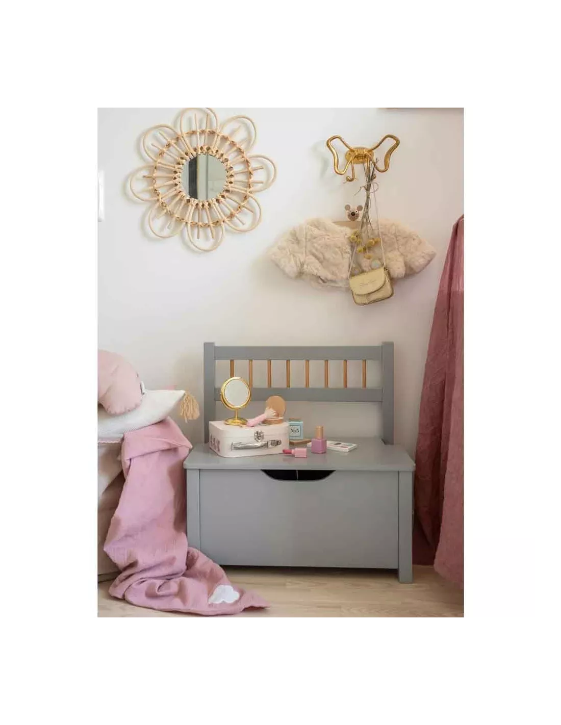 Banc Coffre Gris Bois, JaBaDaBaDo 4 Banc Coffre Gris Bois, JaBaDaBaDo – Image 2