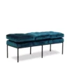 Banquette Bleue Velours 124cm Capucine