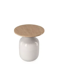 Bout De Canapé Travertin Blanc