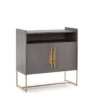 Buffet 2 Portes Gris 90cm, Thai Natura -Deco En Ligne Soldes buffet 2 portes gris 90cm thai natura