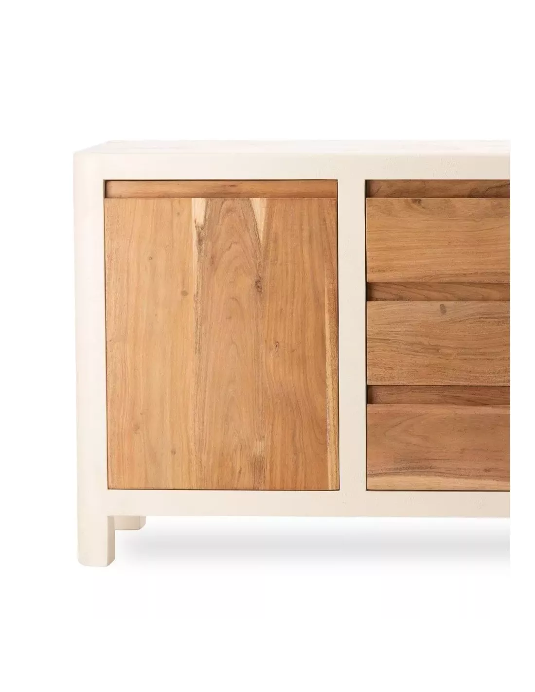 Buffet écru 2 Portes 3 Tiroirs Comino 7 Buffet écru 2 Portes 3 Tiroirs Comino – Image 5