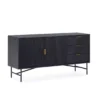 Buffet Noir 2 Portes 3 Tiroirs 154cm, Thai Natura -Deco En Ligne Soldes buffet noir 2 portes 3 tiroirs 154cm thai natura