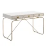 Bureau Bois Blanc/doré, Thai Natura -Deco En Ligne Soldes bureau bois blancdore thai natura