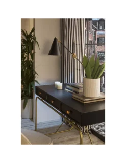 Bureau Bois Noir/doré, Thai Natura