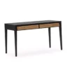 Bureau Noir Et Cannage 140cm, Thai Natura -Deco En Ligne Soldes bureau noir et cannage 140cm thai natura