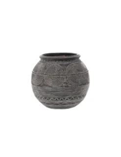 Cache Pot Noir En Ciment H28 Ipanema