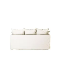 Canapé 2 Places Cosy Blanc Cassé -Deco En Ligne Soldes canape 2 places blanc casse en lin 3