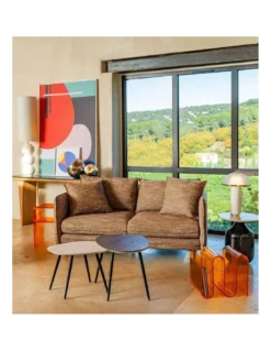 Canapé 2 Places Modène Marron Chiné -Deco En Ligne Soldes canape 2 places modene marron chine 2