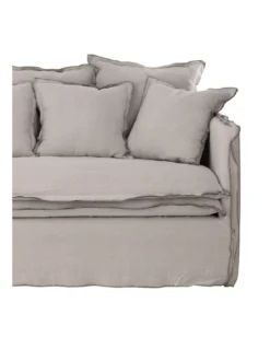 Canapé 3 Places Cosy Gris -Deco En Ligne Soldes canape 3 places gris en lin 2