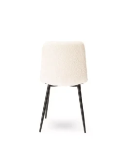 Chaise En Bouclette Blanche Manta -Deco En Ligne Soldes chaise en matelasse de bouclette blanche 3