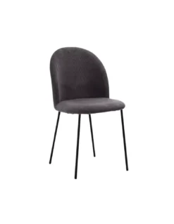 Chaise Gris Anthracite En Velours Côtelé Abba