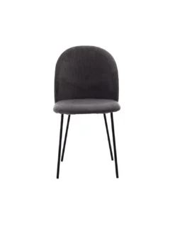 Chaise Gris Anthracite En Velours Côtelé Abba -Deco En Ligne Soldes chaise velours cotele gris anthracite clara 3