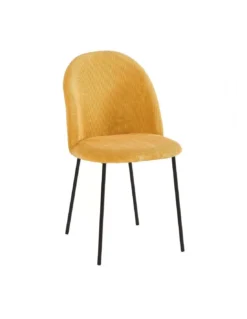Chaise Jaune Velours Côtelé Abba