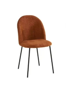 Chaise Rouille En Velours Côtelé Abba