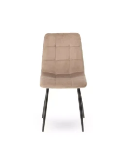 Chaise Beige En Velours Manta -Deco En Ligne Soldes chaise velours matelasse beige 4