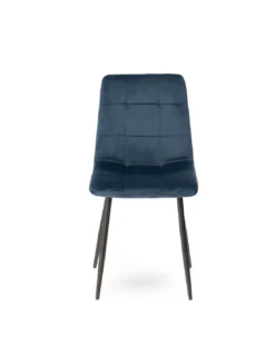 Chaise Bleue En Velours Manta -Deco En Ligne Soldes chaise velours matelasse bleu 2