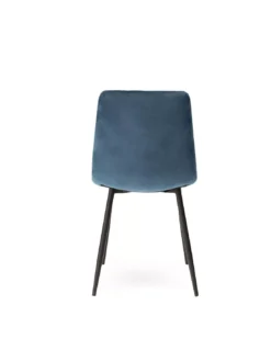 Chaise Bleue En Velours Manta -Deco En Ligne Soldes chaise velours matelasse bleu 4