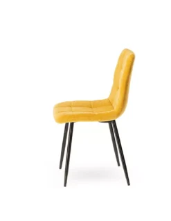 Chaise Tissu Jaune Manta -Deco En Ligne Soldes chaise velours matelasse jaune 3