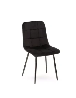 Chaise Noire En Velours Manta