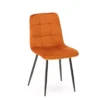 Chaise Orange En Velours Manta -Deco En Ligne Soldes chaise velours matelasse orange