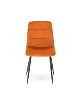 Chaise Orange En Velours Manta -Deco En Ligne Soldes chaise velours matelasse orange 2