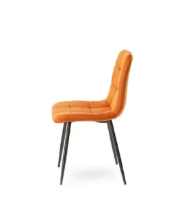 Chaise Orange En Velours Manta -Deco En Ligne Soldes chaise velours matelasse orange 3