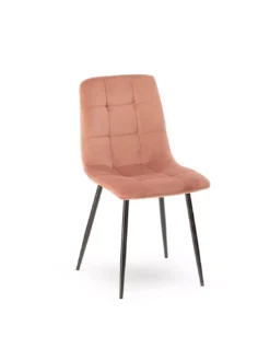 Chaise Rose Poudré En Velours Manta