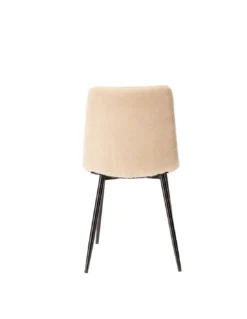 Chaise Beige Clair En Velours Manta -Deco En Ligne Soldes chaise velours matelasse sable 2