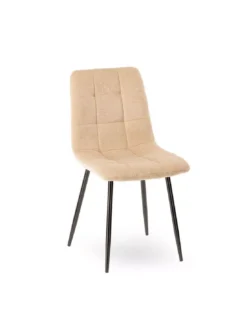 Chaise Beige Clair En Velours Manta