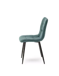 Chaise Tissu Vert Manta -Deco En Ligne Soldes chaise velours matelasse vert 3