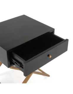 Chevet 1 Tiroir Noir/doré, Thai Natura -Deco En Ligne Soldes chevet 1 tiroir noirdore thai natura 2