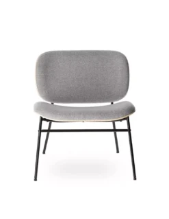Fauteuil Kuji Gris Clair Structure Blanchie -Deco En Ligne Soldes fauteuil gris clairblanc scandinave en tissu 2