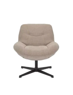 Fauteuil Pivotant Beige Smile -Deco En Ligne Soldes fauteuil pivotant beige en velours 2