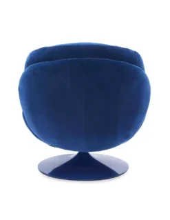 Fauteuil Pivotant Bleu En Velours Memento POP -Deco En Ligne Soldes fauteuil pivotant bleu en velours seventies 3