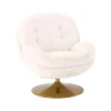 Fauteuil Pivotant Blanc Pied Doré Memento