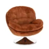 Fauteuil Pivotant En Velours Ocre Memento -Deco En Ligne Soldes fauteuil pivotant en velours ocre tomac
