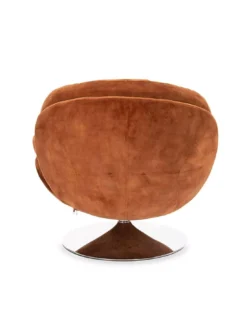 Fauteuil Pivotant En Velours Ocre Memento -Deco En Ligne Soldes fauteuil pivotant en velours ocre tomac 4