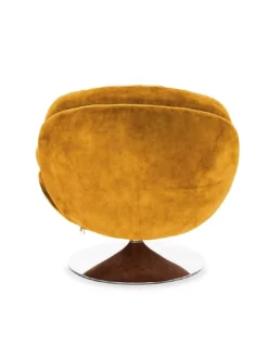 Fauteuil Pivotant En Velours Orangé Memento -Deco En Ligne Soldes fauteuil pivotant en velours orange tomac 3