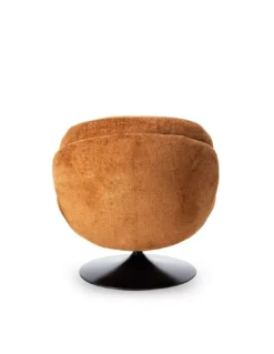 Fauteuil Pivotant En Velours Rouille Pied Noir Memento -Deco En Ligne Soldes fauteuil pivotant en velours rouille pied noir tomac 3