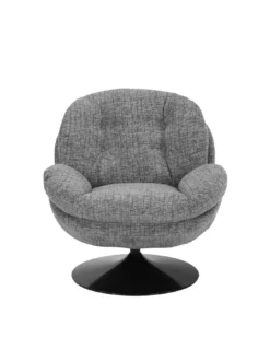 Fauteuil Pivotant Gris Chiné Pied Noir Memento -Deco En Ligne Soldes fauteuil pivotant gris chine pied noir tomac 4