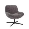 Fauteuil Pivotant Gris Smile -Deco En Ligne Soldes fauteuil pivotant gris en velours