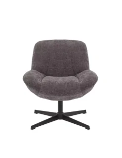 Fauteuil Pivotant Gris Smile -Deco En Ligne Soldes fauteuil pivotant gris en velours 3