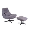 Fauteuil Pivotant Gris Wilmington Avec/sans Repose Pied -Deco En Ligne Soldes fauteuil pivotant gris wilmington avec ou sans repose pied