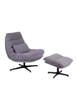Fauteuil Pivotant Gris Wilmington Avec/sans Repose Pied