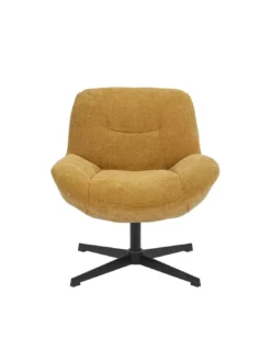 Fauteuil Pivotant Jaune Smile -Deco En Ligne Soldes fauteuil pivotant jaune en velours 3