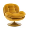 Fauteuil Pivotant Mordoré En Velours Memento POP -Deco En Ligne Soldes fauteuil pivotant mordore en velours seventies