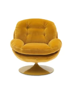 Fauteuil Pivotant Mordoré En Velours Memento POP -Deco En Ligne Soldes fauteuil pivotant mordore en velours seventies 2