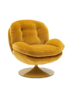 Fauteuil Pivotant Mordoré En Velours Memento POP